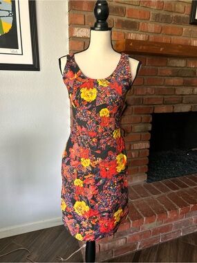 Erdem Floral Print Sleeveless Bodycon Mini Dress Sz 4